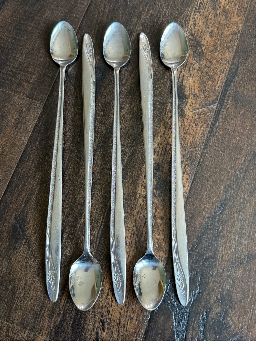 Stainless Steel Long Handle Dessert Spoons - Set of 5